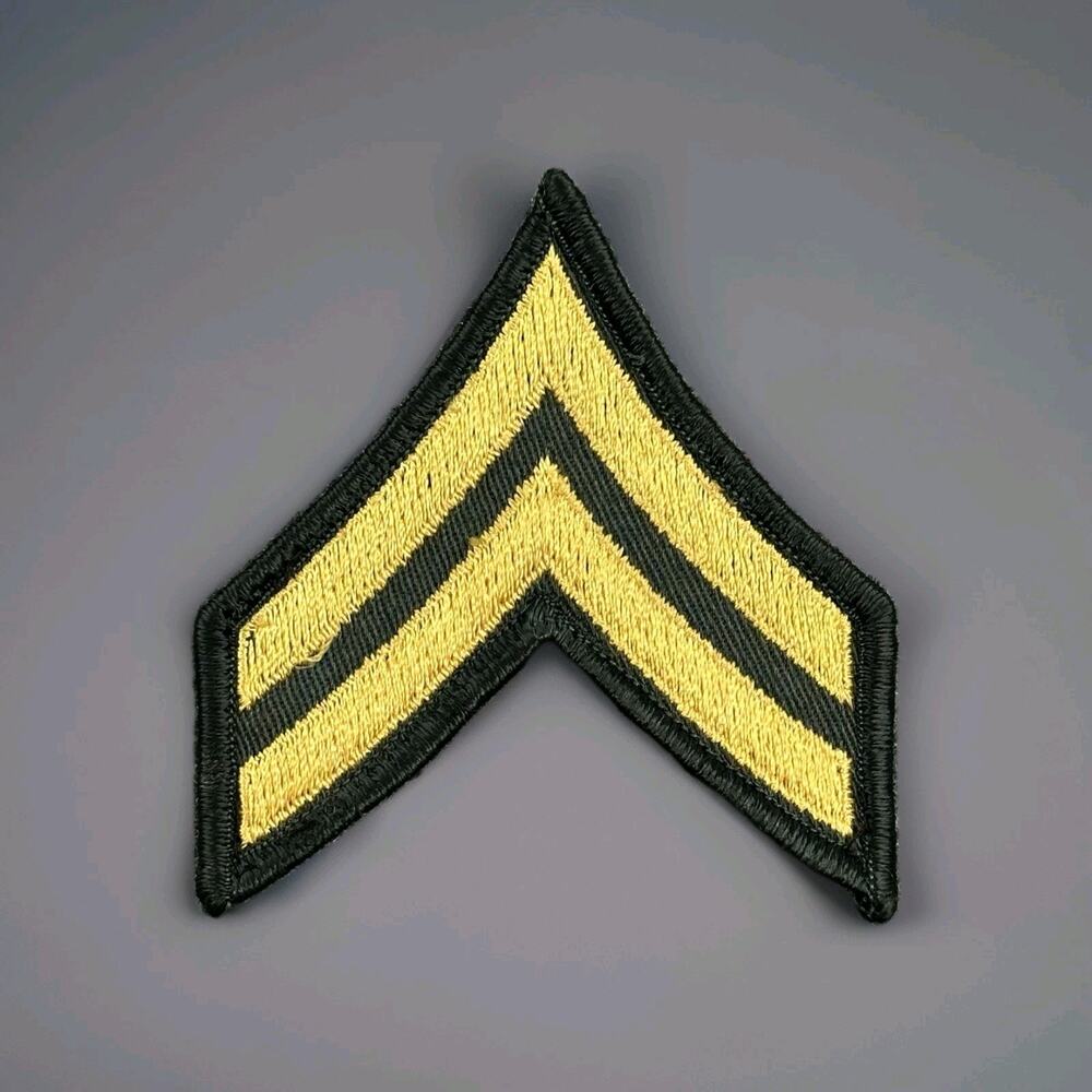 ASU Army Corporal CPL E4 Cloth Rank Sew On Military Patch Embroidered Rare